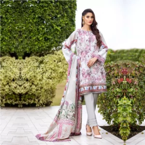 Ayrah – Gray Embroidered Lawn - 3 Piece Unstitched - Shirt Trouser Dupatta | Mayaar