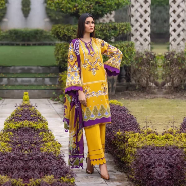 Ayrah – Yellow Printed Lawn - 2 Piece Unstitched - Shirt Dupatta | Mayaar