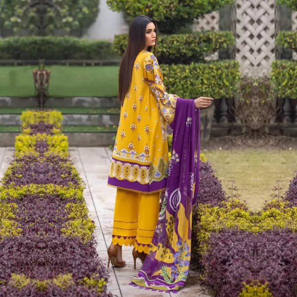 Ayrah – Yellow Printed Lawn - 2 Piece Unstitched - Shirt Dupatta | Mayaar