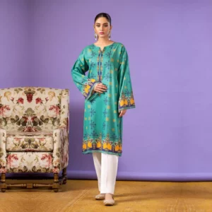 Ayrah – Blue Printed Lawn Shirt - 1 Piece Unstitched - Lawn Kurti | Mayaar