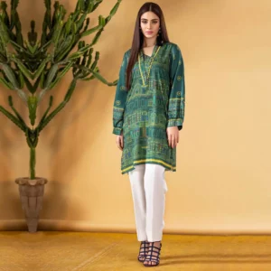 Ayrah – Green Printed Lawn Shirt - 1 Piece Unstitched - Lawn Kurti | Mayaar