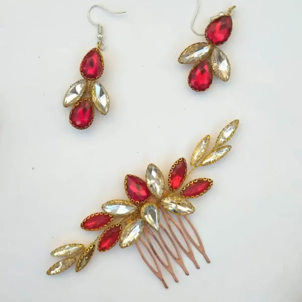 Hair Adornments | Leaf Large Comb Pin & Earrings Embellishment | Mayaar