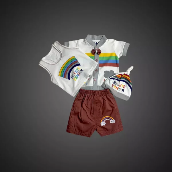 Tods N Teens – Summer Rainbow Dress - Shirt with Shorts – Unisex Baby Clothing | Mayaar