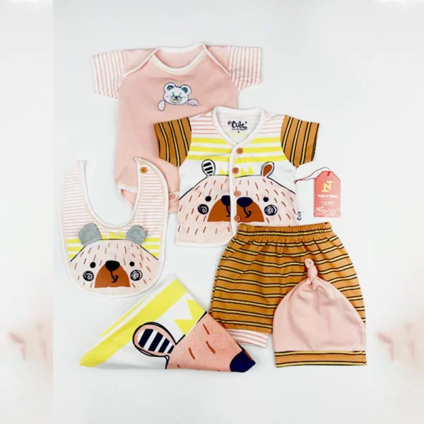 Newborn Starter Clothing Set – 6 Pcs | Baby Dress | Newborn Baby Clothing | Mayaar