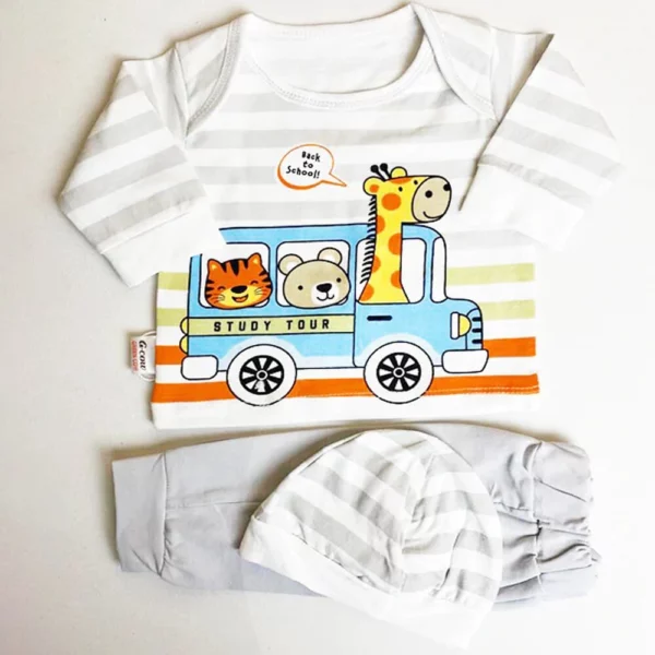 Happy Journey Dress - 3 PCs | Shop Baby Clothes Online | Baby Clothing | Mayaar